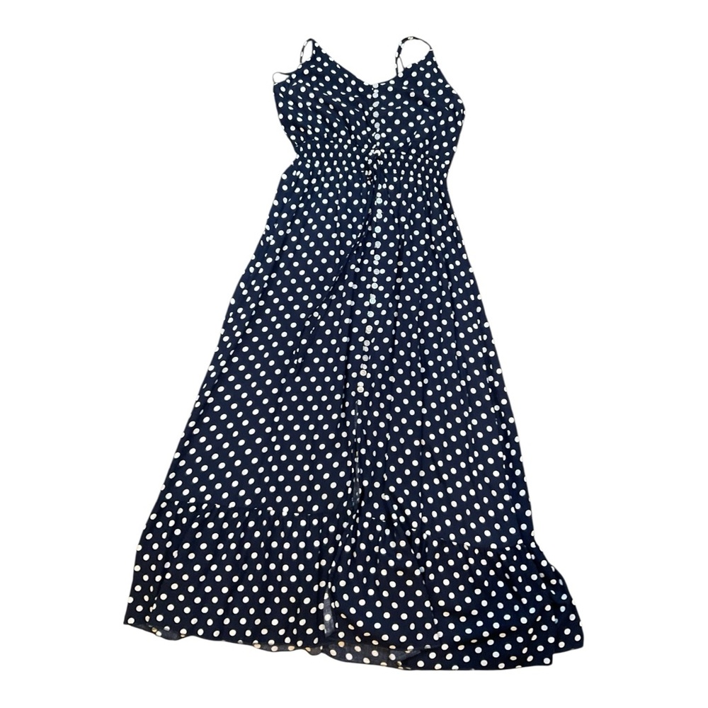 BTFBM Women’s Black Polka Dot Midi Ruffle Tank Dress Sweetheart Neckline Size M - Picture 11 of 16